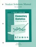 Cover of: Student Solutions Manual for use with Elementary Statistics:  A Brief Version