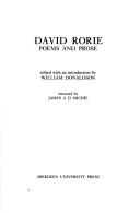 Cover of: David Rorie Poems and Prose