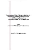 Return to an address of the Honourable the House of Commons dated 27th March 2006 for the Report, dated 27th February 2006, of the review into the events leading up to and following the death of Christopher Alder on 1st April 1998 by Independent Police Complaints Commission (England and Wales)