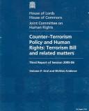 Cover of: Counter-terrorism Policy And Human Rights: House of Lords Papers 75-ii 2005-06 House of Commons Papers 561-ii 2005-06