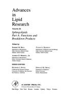 Cover of: Advances in Lipid Research: Sphingolipids, Part A : Functions and Breakdown Products (Advances in Lipid Research, Vol. 25)