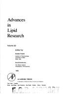 Cover of: Advances in Lipid Research