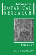 Cover of: Advances in Botanical Research by J. A. Callow, J. A. Callow