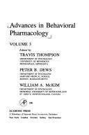 Cover of: Advances in Behavioural Pharmacology