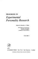 Cover of: Progress in Experimental Personality Research. Volume 8.