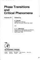 Cover of: Phase Transitions and Critical Phenomena by Cyril Domb, Cyril Domb