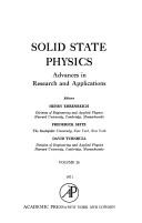 Cover of: Solid state physics by editors Henry Ehrenreich, Frederick Seitz, David Turnbull.