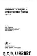 Cover of Research Techniques in Nondestructive Testing