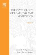 Cover of: Psychology of Learning and Motivation: Advances in Research and Theory