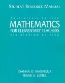 Cover of: Mathematics for Elementary Teachers Via Problem Solving: Student Resource Manual : Preliminary Edition