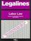 Cover of: Legalines: Labor Law : Adaptable to Ninth Edition of Merrifield Casebook 