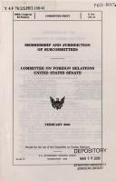 Cover of: Membership and jurisdiction of subcommittees by United States. Congress. Senate. Committee on Foreign Relations