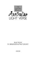 The Oxford book of Australian light verse by R. F. Brissenden
