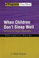 Cover of: Pediatric Sleep Disorders: Therapist Guide (Treatments That Work)
