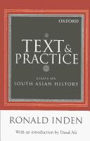 Cover of: Text and Practice | Ronald Inden