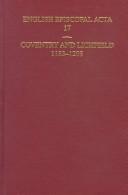 Cover of: English Episcopal Acta: Volume 17: Coventry and Lichfield 1183-1208 (Vol 17)