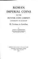 Cover of: Roman Imperial Coins in the Hunter Coin Cabinet, University of Glasgow: Volume 3 | Anne S. Robertson