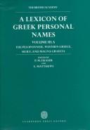 Cover of: A Lexicon of Greek Personal Names: Volume II: Attica (Lexicon of Greek Personal Names)
