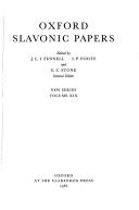 Cover of: Oxford Slavonic Papers: Volume XIX (Oxford Slavonic Papers New Series)