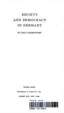Cover of: Society and Democracy in Germany by Raymond Aron