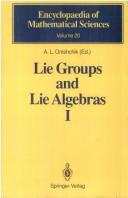 Cover of: Lie groups and Lie algebras I