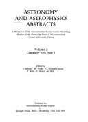 Cover of: Astronomy and Astrophysics Abstracts Vol. 3 : Literature 1970, Pt. 1