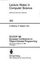 Ecoop 88 European Conference on Object Oriented Programming by S. Gjessing