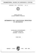 Cover of: Extremum and Variational Principles in Mechanics: Proceedings of the Cism