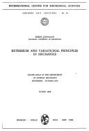 Cover of: Extremum and Variational Principles in Mechanics by Horst Lippmann