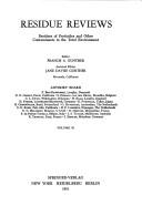 Front cover of Residue Reviews by Unknown