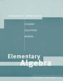 Cover of: Student Solutions Manual to Accompany Elementary Algebra