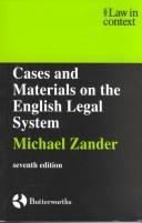 Cover of: Cases and Materials on the English Legal System (Law in Context)