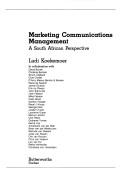 Cover of: Marketing Communications Management