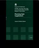 Cover of: Planning Gain Supplement: Written Evidence, House of Commons Papers 1024-2 2005-06