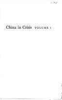 Cover of: China in Crisis/Book 1 (China in Crisis)