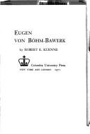 Cover of: Kuenne: Eugene Von Bohm Bawerk (Paper)