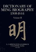 Cover of: Dictionary of Ming Biography, 1368-1644 by 
