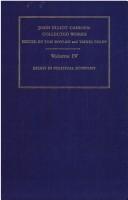 Cover of: John Elliot Cairnes by John Elliott Cairnes, Thomas A. Boylan, Tadhg Foley