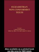 Elizabethan Non-Conformist Texts by T. Cartwright