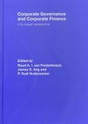 Cover of: Corporate Governance and Coporate Finance:: A European Perspective