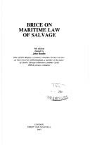 Cover of: Brice on Maritime Law of Salvage