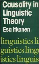 Cover of: Causality in Linguistic Theory by Esa Itkonen