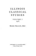 Cover of: CLASSICAL STUDIES VOL 1