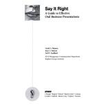 Cover of: Say it right: a guide to effective oral business presentations