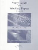 Cover of: Study Guide and Working Papers for use with Accounting: What the Numbers Mean