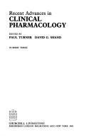 Cover of: Recent Advances in Clinical Pharmacology, No. 3