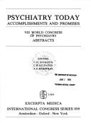 Cover of: Psychiatry today by World Congress of Psychiatry (8th 1989 Athens, Greece)