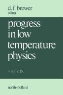Progress in Low Temperature Physics by D. F. Brewer