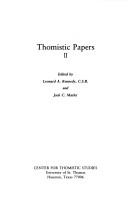 Cover of: Thomistic Papers