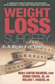 Weight-loss surgery by Merle Cantor Goldberg, George Cowan Jr., William Y. Marcus